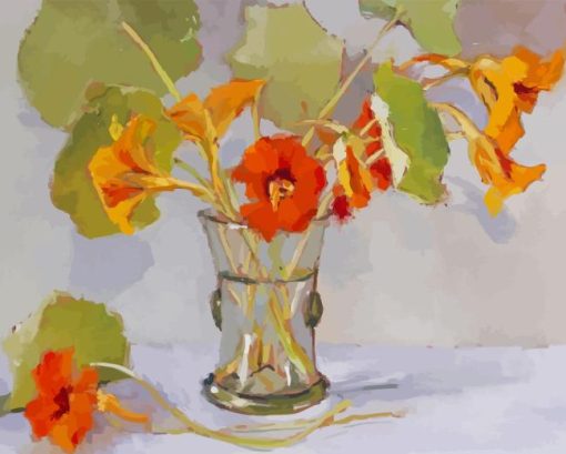 Orange Trumpet Vines Diamond Painting