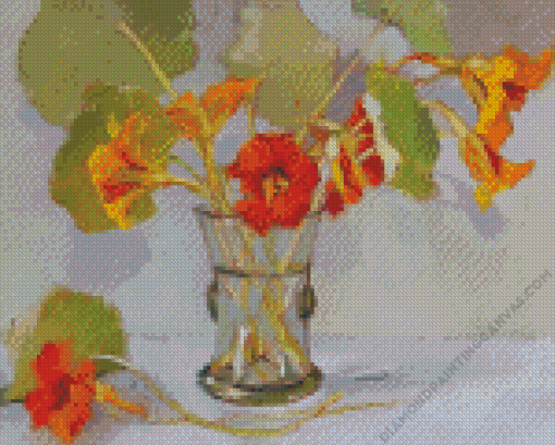 Orange Trumpet Vines Diamond Painting