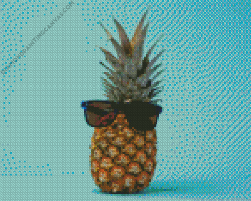 Pineapple With Sunglasses Diamond Painting