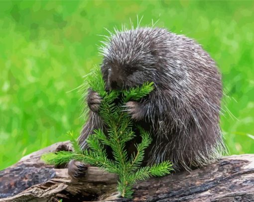 Porcupine Eating Diamond Painting