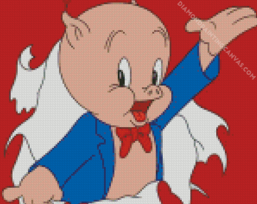 Porky Pig Cartoon Diamond Painting