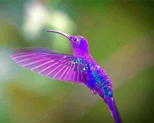 Purple Hummingbird Diamond Painting