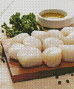 Raw Scallops Seafood Diamond Painting