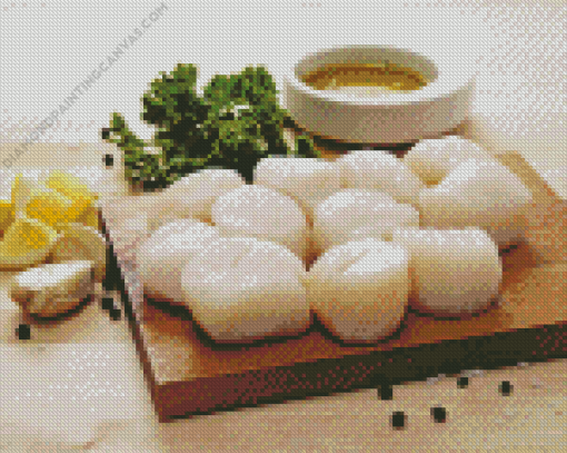 Raw Scallops Seafood Diamond Painting