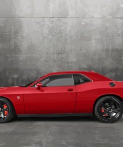 Red Dodge Challenger SRT Diamond Painting