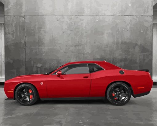 Red Dodge Challenger SRT Diamond Painting