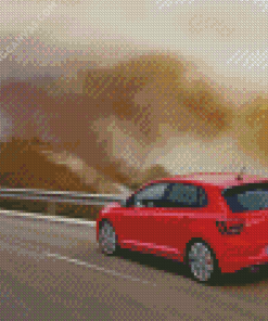 Red Volkswagen Polo Diamond Painting