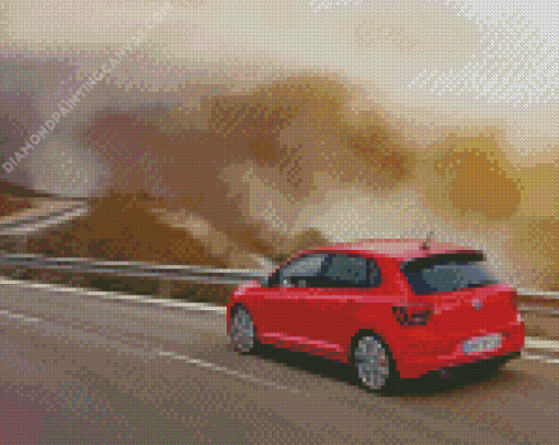 Red Volkswagen Polo Diamond Painting