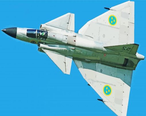 Saab 37 Viggen Diamond Painting