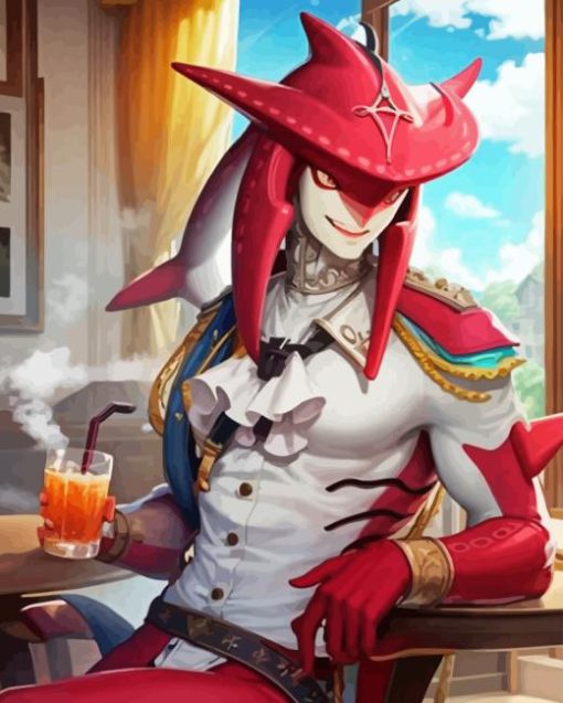 Sidon Drinking Juice Diamond Painting