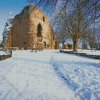 Snowy Knaresborough Castle Diamond Painting