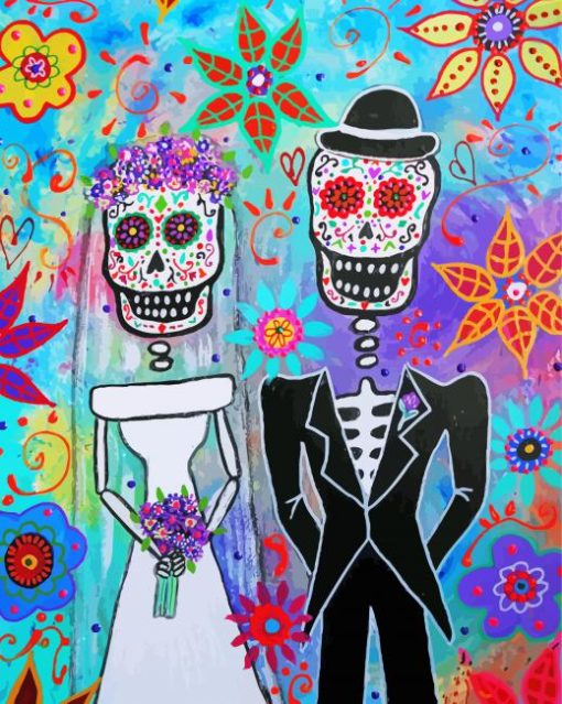 Sugar Skull Wedding Couple Diamond Painting