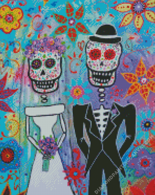 Sugar Skull Wedding Couple Diamond Painting