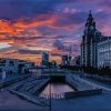 Sunset At Liverpool Diamond Painting