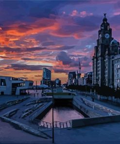 Sunset At Liverpool Diamond Painting