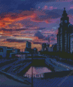 Sunset At Liverpool Diamond Painting