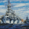 Warship In The Sea Diamond Painting