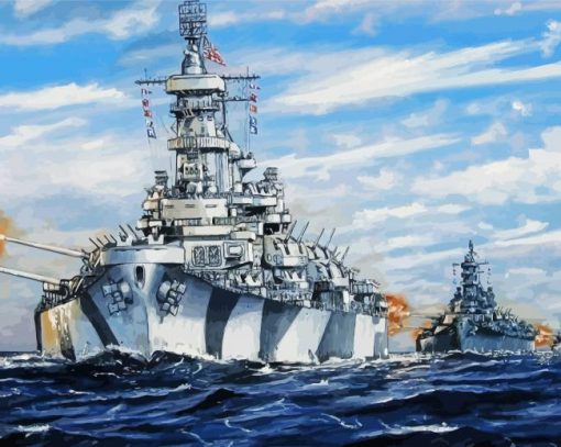 Warship In The Sea Diamond Painting