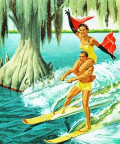 Water Ski Couple Diamond Painting