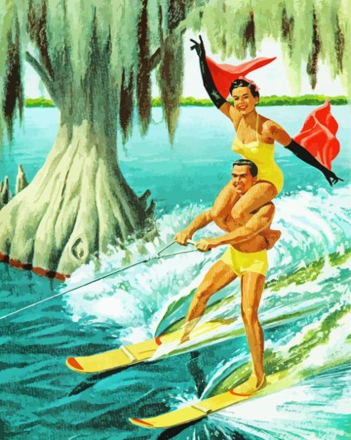 Water Ski Couple Diamond Painting