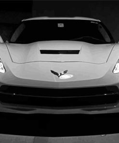 White Chevrolet Stingray Car Diamond Painting