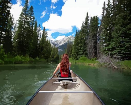 Woman On Canoe Diamond Painting