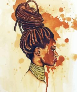 Woman With Locs Splatter Diamond Painting