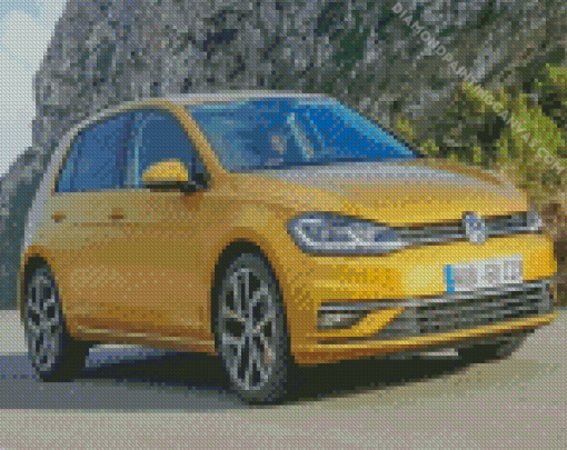 Yellow Mk7 Golf Diamond Painting