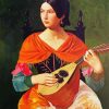 Young Woman Playing Mandolin Diamond Painting