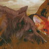 Fox And Wolf Animals Diamond Painting