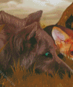 Fox And Wolf Animals Diamond Painting