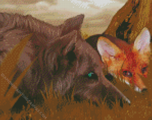 Fox And Wolf Animals Diamond Painting