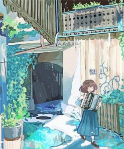 Anime Girl Playing Accordion Diamond Painting