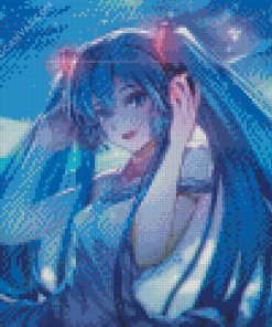 Anime Girl With Headphones Diamond Painting