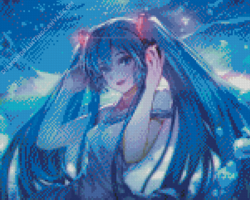 Anime Girl With Headphones Diamond Painting