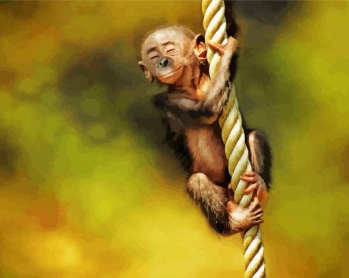 Baby Monkey Ape Diamond Painting