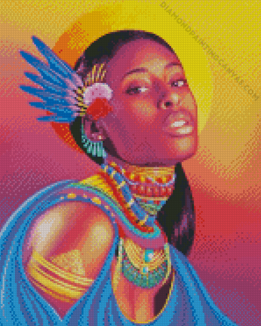 Black African Woman Diamond Painting