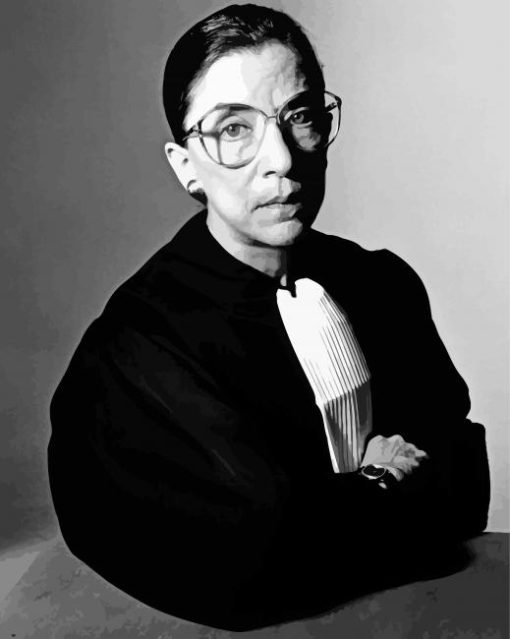 Black And White Judge Ginsburg Diamond Painting