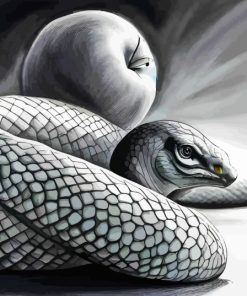 Black And White Snake And Apple Diamond Painting