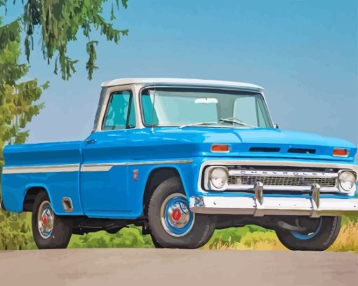 Blue 1966 Chevy Pickup Diamond Painting