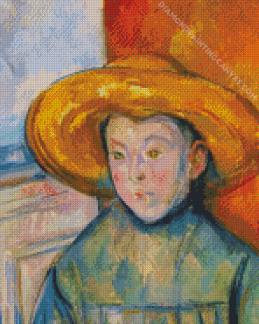 Child With Straw Hat Diamond Painting