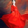 Chinese Lady With Red Dress Diamond Painting