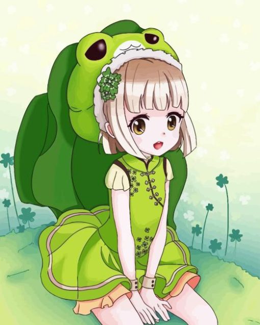 Cute Anime Girl Frog Diamond Painting