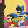 Cute Batman And Robin Diamond Painting