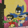 Cute Batman And Robin Diamond Painting