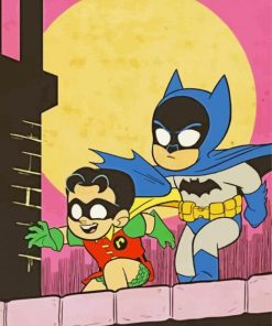 Cute Batman And Robin Diamond Painting