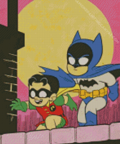 Cute Batman And Robin Diamond Painting