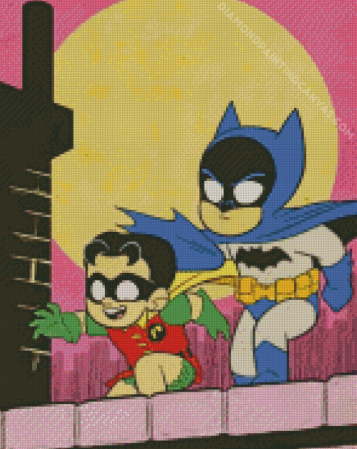 Cute Batman And Robin Diamond Painting