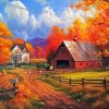 Farm House In The Fall Art Diamond Painting