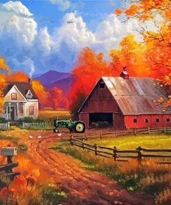 Farm House In The Fall Art Diamond Painting